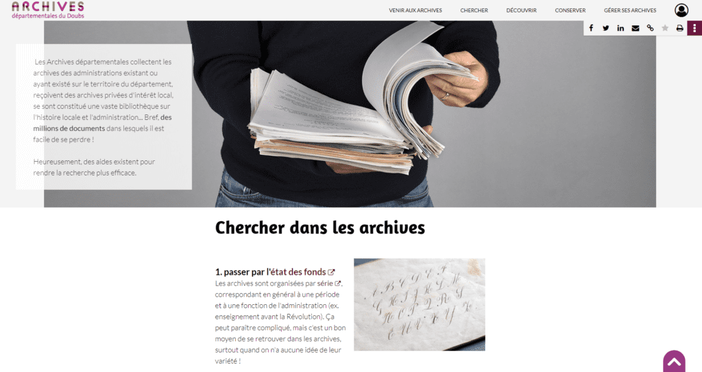 Chercher dans les archives