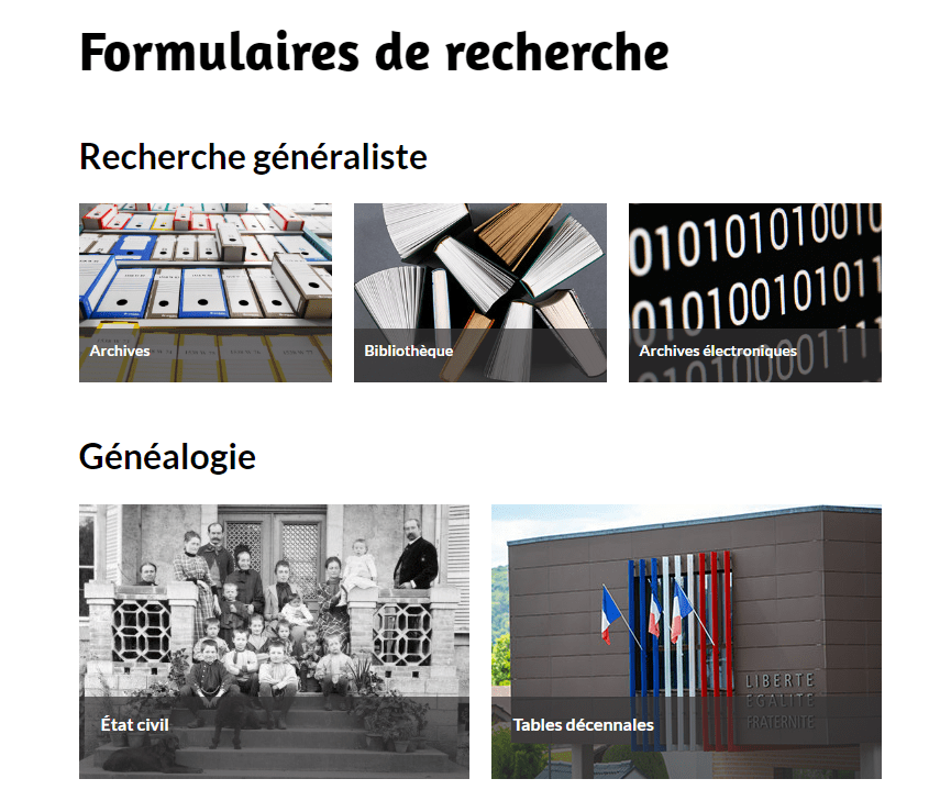 Formulaires de recherche du portail des Archives du Doubs
