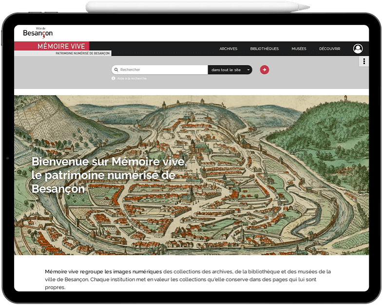 page d'accueil du site de Besançon