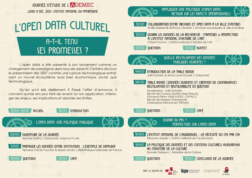 Programme l'édition 2023 de la journée d'étude de l'ADEMEC. programme détaillé ci-dessous dans l'article