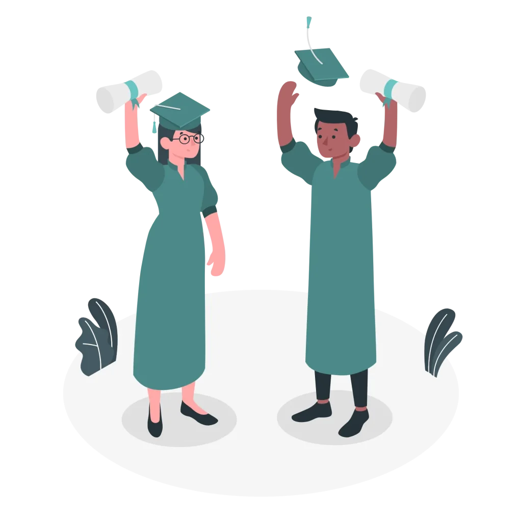 Illustration de 2 étudiants tout juste diplomés