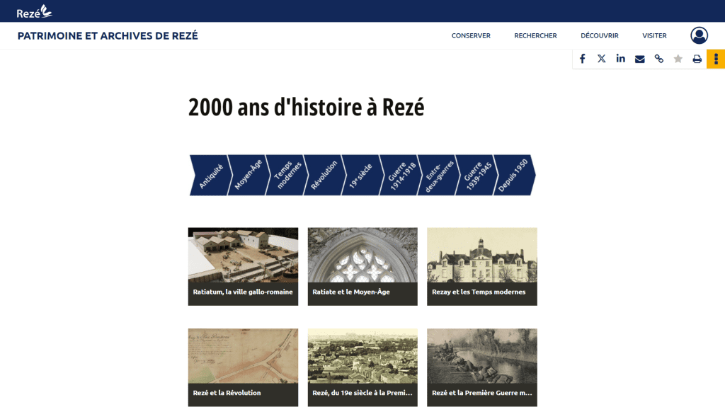 Capture écran de la page "2000 ans d'histoire à Rezé"