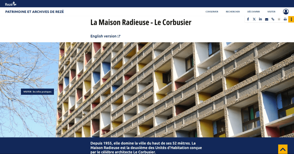 Photo de la Maison Radieuse de l'architecte Le Corbusier à Rezé